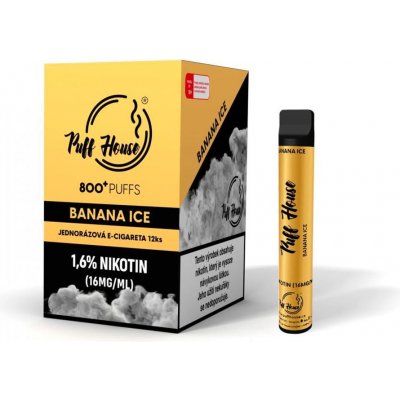 Puff House Banana Ice 16 mg 800 potáhnutí – Zboží Dáma