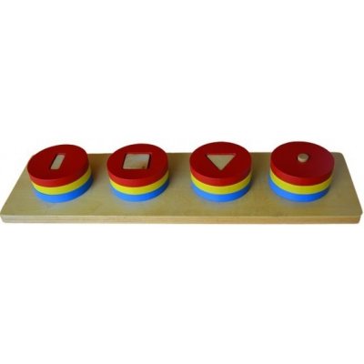 Montessori barevné kruhové cihly s různými tvary uvnitř – Hledejceny.cz