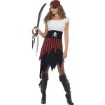 Dámský kostým pirátka (červeno-černá sukně) Velikost L 44-46