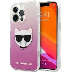 Pouzdro Karl Lagerfeld hard silikonové iPhone 13 / 13 Pro Choupette Head růžové