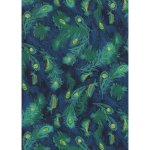 Papír Décopatch 1ks Zeleno-modrá peříčka – Zboží Dáma