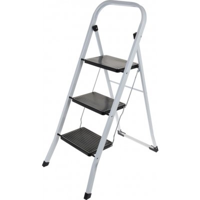 HOMESTYLING Schůdky ocelové 3 nášlapy bílá / černá KO-C80001240 – Zboží Dáma