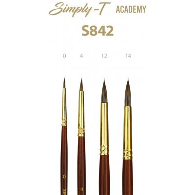 Štětec Simply-T Academy S842 - kulatý, krátká rukojeť Velikost štětce: 8 – Hledejceny.cz