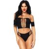 Dámská erotická souprava LEG AVENUE SET OPAQUE CROP TOP AND THONG