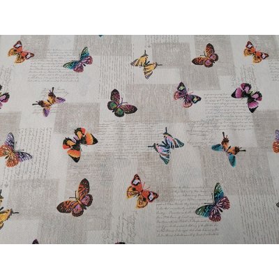 Dekorační látka MOTÝLI papilon šíře 140 cm – Hledejceny.cz