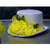 Svatební autodekorace Cylindr na svatební auto - žluté růže