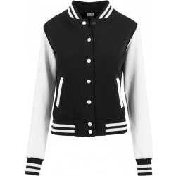 Ladies 2-tone College Sweatjacket black white