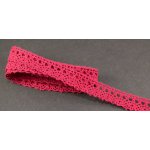 Bavlněná paličkovaná krajka - červená - šířka 1,8 cm – Zboží Mobilmania