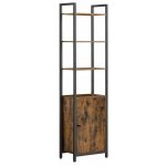 Vasagle LLS132K01 Knihovna se 6 policemi a skříňkou, rustikální hnědá, 160x40x24 cm – Zboží Dáma