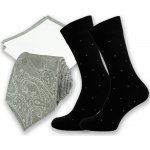 Šalvějově zelený sage green pánský set kravata kapesníček a ponožky – Zboží Mobilmania