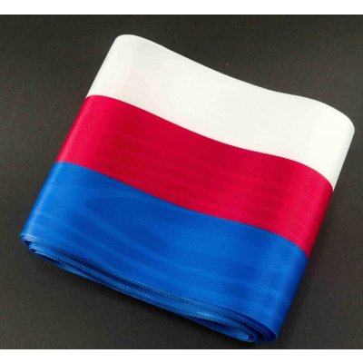 Trikolóra - taftové stuhy - červená, modrá, bílá - šířka 1 cm - 10 cm 2 cm – Zbozi.Blesk.cz