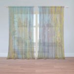 Sablio Záclony Dřevěná abstrakce: 2ks 150x250cm – Zboží Mobilmania