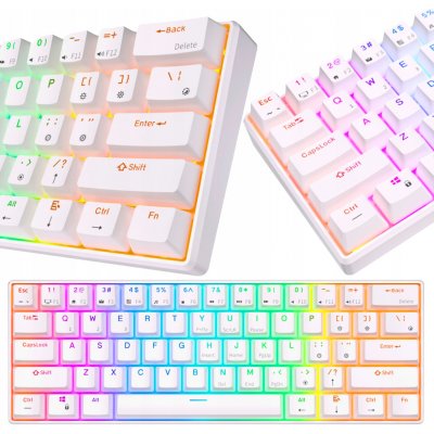 Royal Kludge RK61 RGB red switch white – Zboží Živě