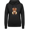 Dámská mikina s potiskem AWDis Hoodie mikina Design Pivní Viking Černá