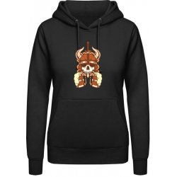 AWDis Hoodie mikina Design Pivní Viking Černá