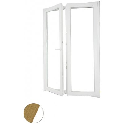 Aluplast dvoukřídlé balkonové dveře Trojsklo Přírodní dub/bílá Levé 160 x 210 cm – Hledejceny.cz