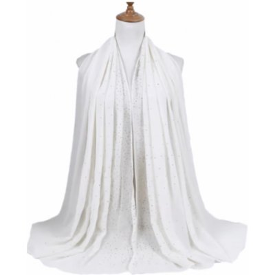 Šifónový přehoz přes ramena s perličkami Bílá – Zboží Mobilmania