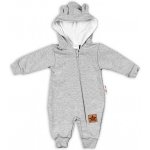 Baby Nellys Teplákový overal s kapucí Teddy šedý – Zboží Mobilmania
