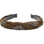 Čelenka zdobená látkovým copem hnědá – Zboží Dáma Čelenka zdobená látkovým copem hnědá – Zboží Dáma