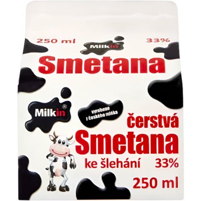 Milkin Čerstvá smetana ke šlehání 33% 250 ml – Zboží Mobilmania