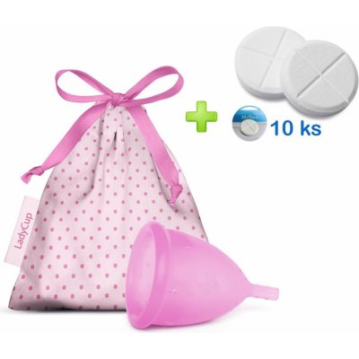 LadyCup menstruační kalíšek Růžový S + tablety 10 ks – Zboží Dáma