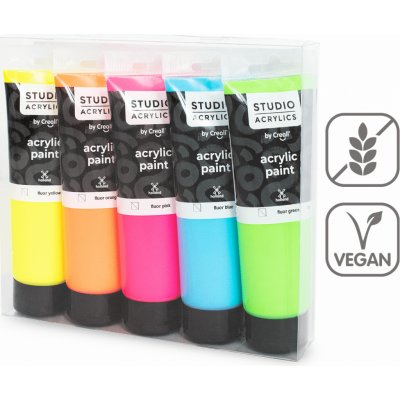 Creall Studio acrylic sada fluorescenčních akrylových barev 5 ks 120 ml – Sleviste.cz