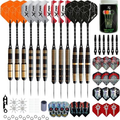 XQMax šipky 12x Steel Brass + příslušenství – Sleviste.cz