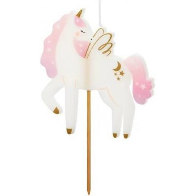 PartyDeco Narozeninová svíčka Jednorožec 9 cm – Zbozi.Blesk.cz