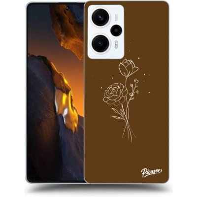 Pouzdro Picasee silikonové Xiaomi Poco F5 - Brown flowers černé