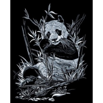 Royal & Langnickel Stříbrný vyškrabovací obrázek Panda