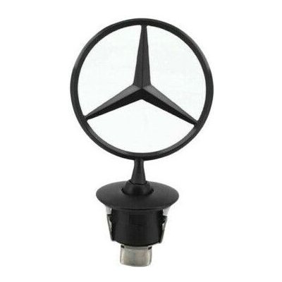 Mercedes emblém na přední kapotu - hvězda černá matná s vavříny