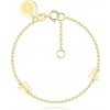 Náramek Šperky eshop Dětský náramek ze žlutého zlata motýli kruh se strukturovaným květem S5GG258.01
