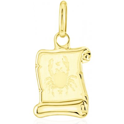 Gemmax Jewelry Zlatý přívěsek Rak – malý pergamen, měsíční znamení mat GUPYN 43051