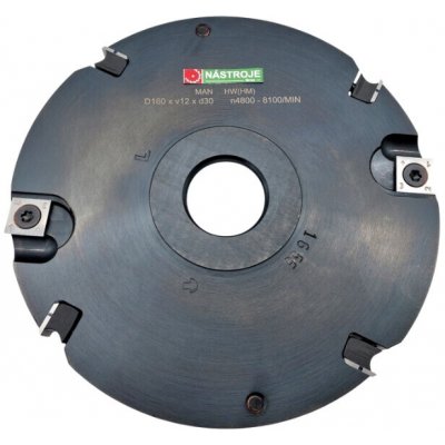 RH+ Drážkovací fréza VBD DFZ D160 B10 d30 se 4 žiletkami a 4 předřezy – Sleviste.cz