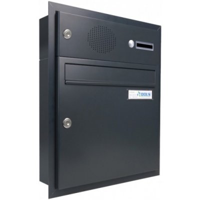 1x poštovní schránka A-01 k zazdění do sloupku s 1x zvonkem a HM URMET + orámování L profilem - lakovaná - RAL 7016 MAT. - ANTRACIT – Zboží Mobilmania
