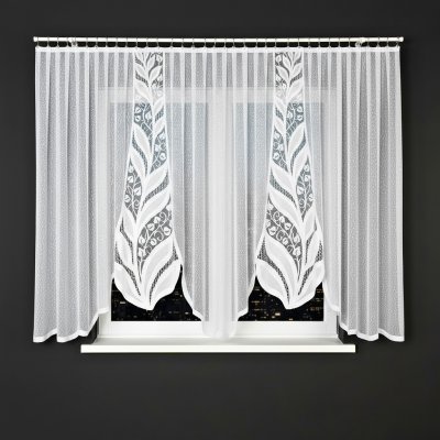 Dekorační oblouková krátká záclona na žabky MELANIA 160 bílá 400x160 cm MyBestHome – Sleviste.cz