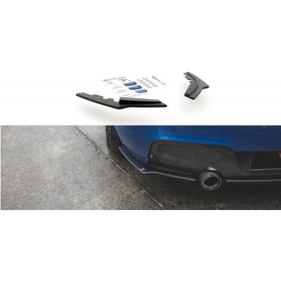 Maxton Design "Racing durability" boční difuzory pod zadní nárazník pro BMW řada 1 F20 M135I, plast ABS bez povrchové úpravy, s červenou linkou
