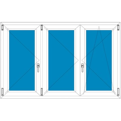 Aluplast Plastové okno Ideal 4000 Trojkřídlé bez středového sloupku 140x180 Zlatý dub – Hledejceny.cz