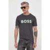 Pánské Tričko Boss Bavlněné tričko Green s potiskem 50512866 šedá