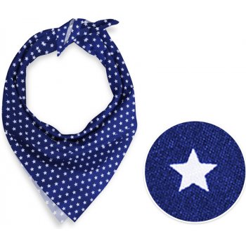 Biante balvněný šátek Sandra SA-352 Bílé hvězdičky na modrém