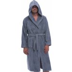 Šedý pánský froté župan s kapucí – Zboží Dáma
