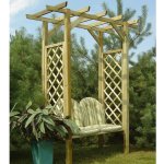 PETROMILA Rohová pergola s lavicí 130x130x197 cm impregnovaná borovice – Sleviste.cz