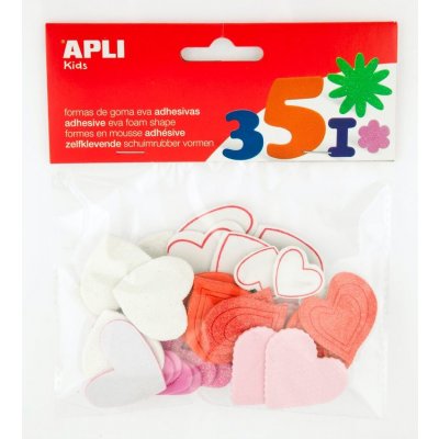 APLI Samolepky pěnové - třpytivá srdíčka - 52 ks – Sleviste.cz