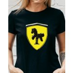 Dámské tričko Ferrari houpací kůň Černá – Zbozi.Blesk.cz