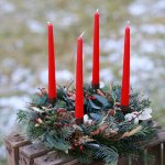 Balkonika Adventní věnec s eukalyptem / červené svíčky 30 cm – Hledejceny.cz