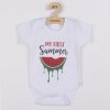 Kojenecké body Body s potiskem New Baby MY FIRST SWEET Summer růžové