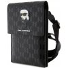 Baterie pro bezdrátové telefony Karl Lagerfeld Saffiano Monogram Wallet Phone Bag Ikonik NFT Black