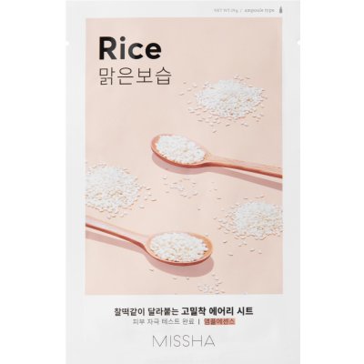 Missha Airy Fit Sheet Mask Rice plátýnková maska s výtažkem z rýže 19 g