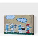 Vymalujsisam.cz Malování podle čísel Šmoulové Velikost 40 x 60 cm Rámování Na kartonové desce – Zboží Dáma