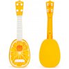 Dětská hudební hračka a nástroj EcoToys Dětské ukulele čtyřstrunné oranžové